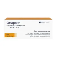 Изображение товара Омарон таблетки 400мг+25мг, №60 Хемофарм