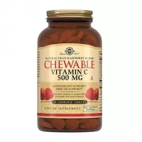 Изображение товара Solgar Витамин С с малиновым вкусом таблетки жевательные, №90