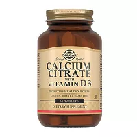 Изображение товара Solgar Цитрат кальция с витамином Д3 таблетки 250мг+150 МЕ, №60