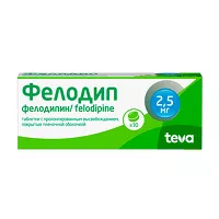 Изображение товара Фелодип таблетки с пролонг. высвоб. покрыт. п/о 2,5мг, №30 Клоке Фарма