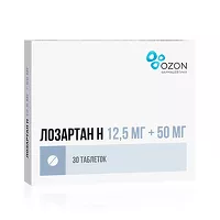 Изображение товара Лозартан-Н Озон таблетки покрыт. п/о 12,5мг+50мг, №30