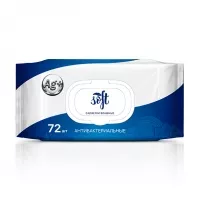 Изображение товара Soft Влажные антибактериальные салфетки с ионами серебра, 72шт