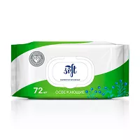 Изображение товара Soft Влажные освежающие салфетки , 72шт