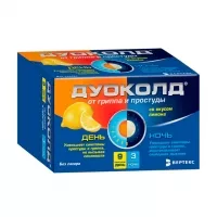 Изображение товара Дуоколд порошок д/пригот. р-ра д/приема внутрь набор день/ночь со вкусом лимона, №12 (9+3)