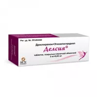 Изображение товара Делсия таблетки покрыт. п/о 3мг+0,03мг, №63