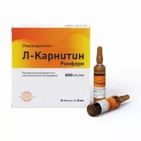 Изображение товара Л-Карнитин Ромфарма раствор д/инъекций 200мг/мл, 5мл №5
