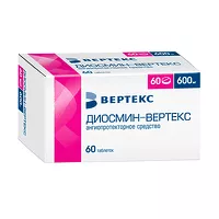 Изображение товара Диосмин Вертекс таблетки покрыт. п/о 600мг, №60