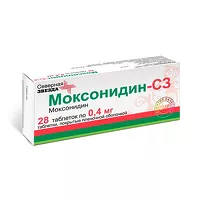 Изображение товара Моксонидин-СЗ таблетки покрыт. п/о 0,4мг, №28