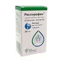 Изображение товара Респирафен раствор д/ингаляций 0,25мг/мл+0,5мг/мл, 20мл ПСК Фарма