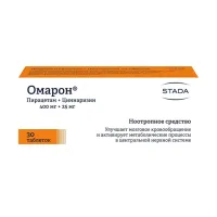 Изображение товара Омарон таблетки 400мг+25мг, №30 Хемофарм