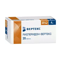 Изображение товара Рисперидон-Вертекс таблетки покрыт. п/о 4мг, №20