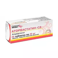 Изображение товара Аторвастатин-СЗ таблетки покрыт. п/о 40мг, №30