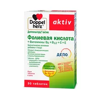 Изображение товара Доппельгерц Актив Фолиевая кислота+Витамины В6+В12+С+Е таблетки, №30