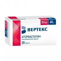 Изображение товара Аторвастатин-Вертекс таблетки покрыт. п/о 40мг, №30