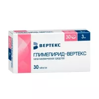 Изображение товара Глимепирид Вертекс таблетки 3мг, №30