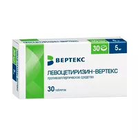 Изображение товара Левоцетиризин Вертекс таблетки покрыт. п/о 5мг, №30