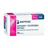 Изображение товара Диосмин+Гесперидин Вертекс таблетки покрыт. п/о 500мг, №30