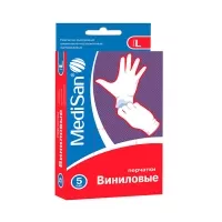 Изображение товара MediSan перчатки смотровые виниловые нестерильные (размер L), №5