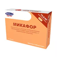 Изображение товара Микафор таблетки 40мг+12,5мг, №28