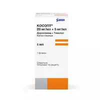 Изображение товара Косопт капли глазные 20мг/мл+5мг/мл, 5мл Сантэн