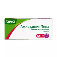 Изображение товара Амлодипин-Тева таблетки 10мг, №30 Р-ФАРМ НОВОСЕЛКИ