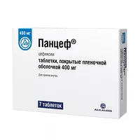 Изображение товара Панцеф таблетки покрыт. п/о 400мг, №7 АО Алкалоид