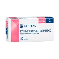 Изображение товара Глимепирид Вертекс таблетки 2мг, №30