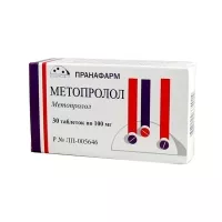Изображение товара Метопролол таблетки 100мг, №30 Пранафарм