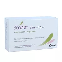 Изображение товара Зоэли таблетки покрыт. п/о 2,5мг+1,5мг, №84