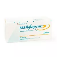 Изображение товара Майфортик таблетки кишечнораств. п/о 180мг, №100