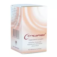 Изображение товара Сегидрин таблетки покрыт. кишечнораств. плен. об. 60мг, №50