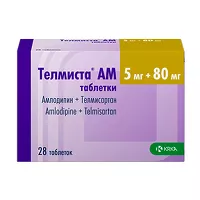 Изображение товара Телмиста АМ таблетки 5мг+80мг, №28 Крка Д.Д.