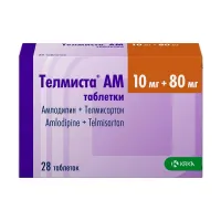 Изображение товара Телмиста АМ таблетки 10мг+80мг, №28 Крка Д.Д.