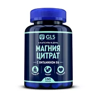 Изображение товара GLS Магния цитрат с витамином В6 капсулы, №180