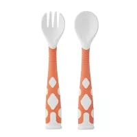 Изображение товара Roxy-kids набор гибких столовых приборов ложка и вилка, цвет оранжевый (9+мес)