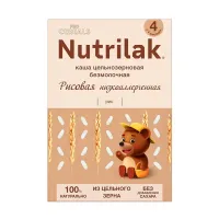 Nutrilak Procereals каша детская безмолочная рисовая цельнозерновая низкоаллергенная, без сахара(4+мес), 200г