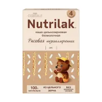 Изображение товара Nutrilak Procereals каша детская безмолочная рисовая цельнозерновая низкоаллергенная, без сахара (4+мес), 200г