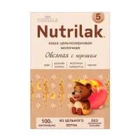 Изображение товара Nutrilak Procereals каша молочная овсяная с персиком цельнозерновая, без сахара(5+мес), 200г