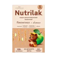 Nutrilak Procereals каша молочная пшеничная с яблоком цельнозерновая, без сахара (5+мес), 200г