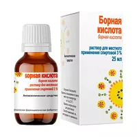 Изображение товара Борная кислота спиртовой раствор д/местн. прим. 3%, 25мл