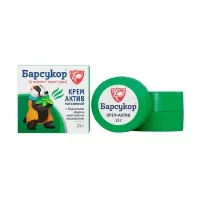 Изображение товара Барсукор крем-актив массажный с барсучьим жиром, ментолом, эвкалиптом, 25г