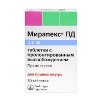 Изображение товара Мирапекс ПД таблетки с пролонг. высвоб. 3мг, №30