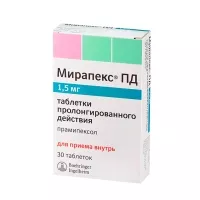 Изображение товара Мирапекс ПД таблетки с пролонг. высвоб. 1,5мг, №30 Роттендорф Фарма