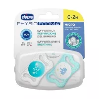 Chicco Physio Micro пустышка силиконовая (0-2мес), №2