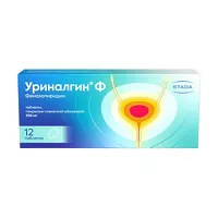 Изображение товара Уриналгин Ф таблетки покрыт. п/о 100мг, №12 Обнинская х.ф.ф-ка