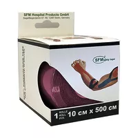 Изображение товара SFM Лента кинезиологическая хлопковая основа цвет розовый, (10см*500см)