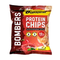 Изображение товара Bombbar чипсы цельнозерновые протеиновые вкус бекон с паприкой, 50г
