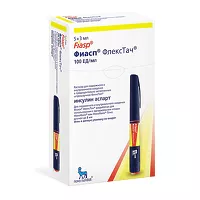 Изображение товара Фиасп ФлексПен раствор д/инъекций 100 ЕД/мл, 3,0мл №5