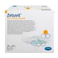 Изображение товара Hartmann Zetuvit Plus Silicone Border повязка Цетувит+ суперабсорбирующая самоклеящаяся, стерильная 10см*10cм, №10