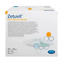 Изображение товара Hartmann Zetuvit Plus Silicone Border повязка Цетувит+ суперабсорбирующая самоклеящаяся, стерильная 10см*10cм, №10